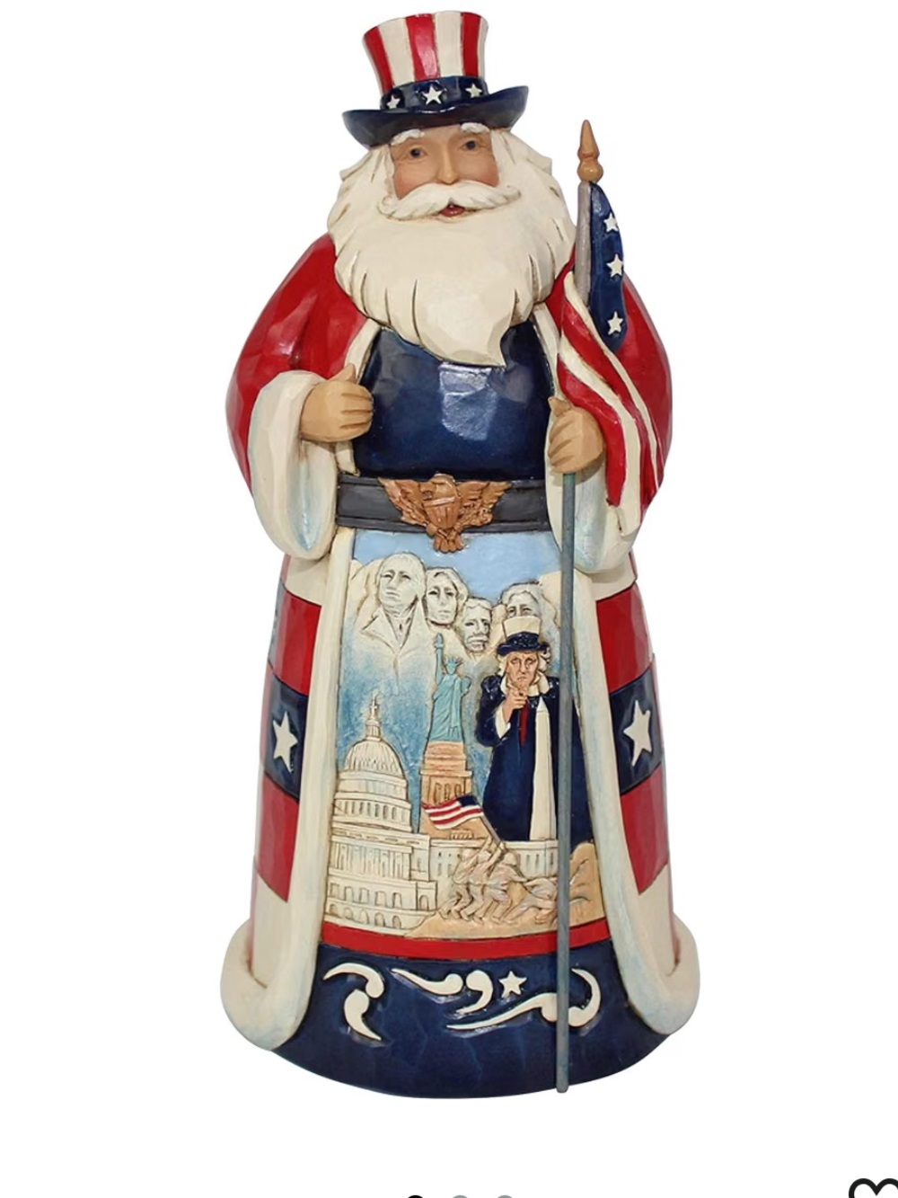 Jim Shore Heartwood Creek America Star Spangled Santa Figurine NWOT